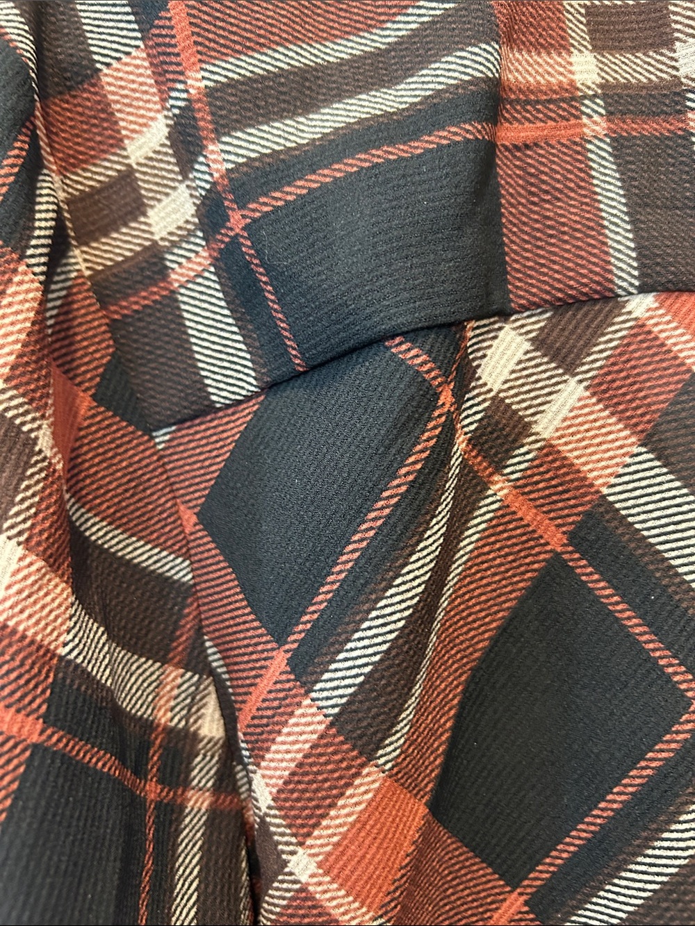 Laundry By Shelli Segal Rust, Black & Cream Plaid Button-Up Blouse - Picture 7 of 7